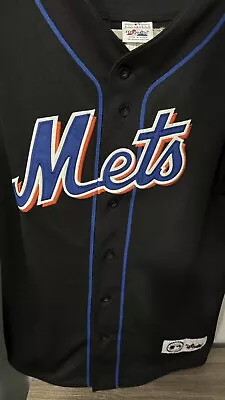 NEW YORK METS ROBERTO ALOMAR Vintage Majestic BLACK SEWN AUTHENTIC JERSEY Size M • $19.99