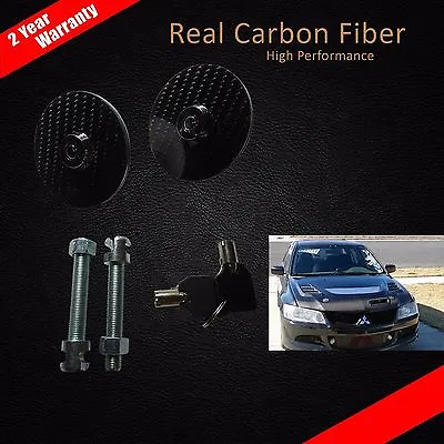 1 Set Hood Bonnet Carbon Fiber Lock Pin Latch For Racing Sporty Look+key • $21