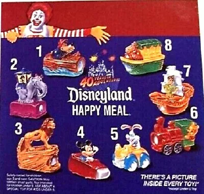 1995 Disneyland Adventures Mcdonalds Happy Meal Toys - U - Pick • $4.99