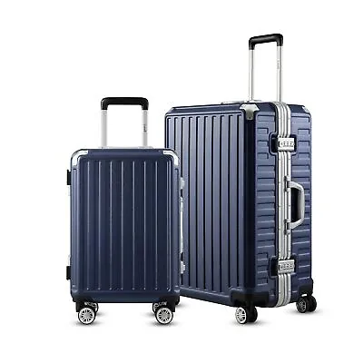 LUGGEX Luggage Sets 2 Piece With Aluminum Frame Polycarbonate Zipperless Car... • $293.63