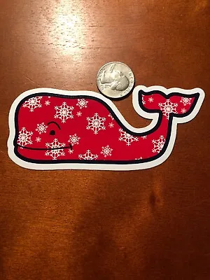 New Vineyard Vines Winter Snowflake Whale Sticker Laptop Yeti Car Decal • $3