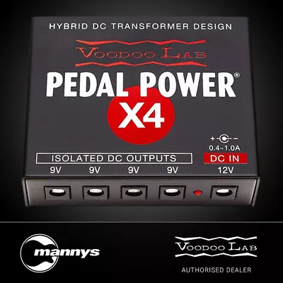 Voodoo Lab Pedal Power X4 4 Outlet Isolated Pedal Power Supply For 9 Volt Pedals • $249