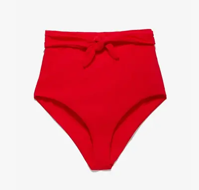 NWOT Mara Hoffman Jay High Waist Bikini Bottoms Red Women's Size Large $160 • $69.99