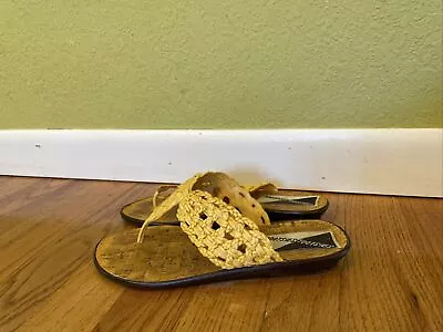 Mootsies Tootsies Yellow Thong Sandals Size 6 Made In Italy • $12