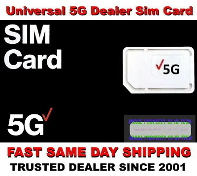 Verizon 5G SIM Card ✅ GET 50% OFF 1ST MONTH !⭐ ⭐⭐⭐⭐ 5 Star Trusted Seller • $8.95
