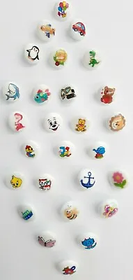 £2.50 • Buy Picture Buttons White 15mm Shank Backed Novelty Button 30 Designs - 10% Multibuy