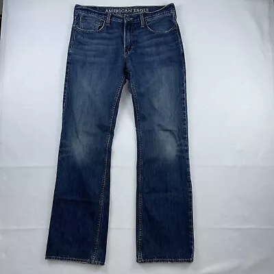 American Eagle Jeans Men's Sz. 32 X 34* Blue Low Rise Boot 100% Cotton Denim • $21.99