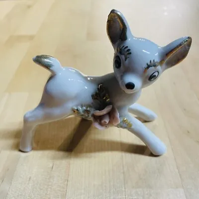 Vintage Enesco Japan Ceramic Deer Fawn 6.5  Figurine Porcelain Decorative Figure • $24.99