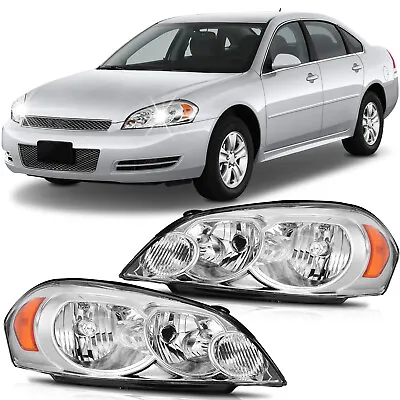 For 2006-2013 Chevrolet Impala Headlights Assembly Clear Lens W/Amber Pair • $61.59