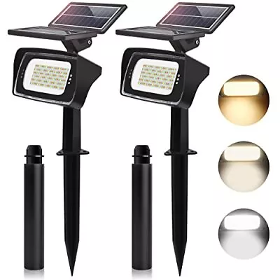 Linke 60 LEDs Solar Spot Lights Outdoor Garden 3 Modes Colour Adjustable IP66 W • £16.99