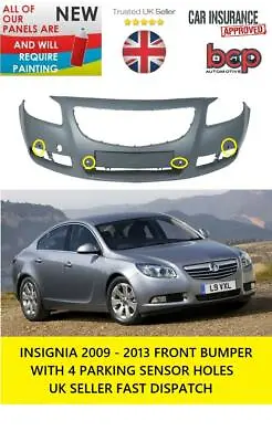 Vauxhall Insignia 2009 -2013 Front Bumper Primed With 4 Pdc Holes  Only New  • £149.99