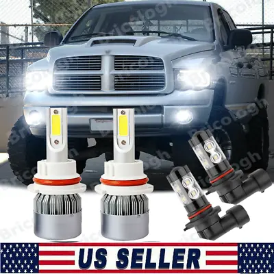 For 2003-2005 Dodge Ram 1500 2500 3500 4X LED Headlight + Fog Light Bulbs Kit • $23.09