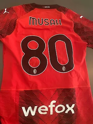 Authenticated Yunus Musah #80 Of AC Milan Match Worn Soccer Jersey • $130.07