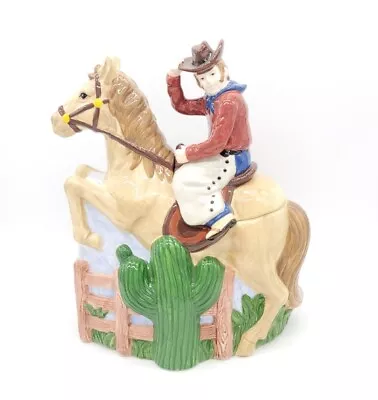 Country Western Cookie Jar Cowboy On Horse  Nick & Nora By Boston Warehouse • $108.89