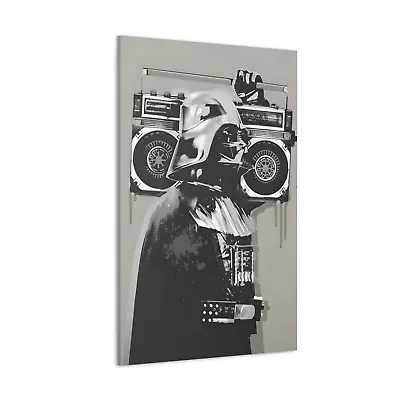 Banksy Canvas Star Wars Darth Vader With Jukebox Street Art Wall Decor • £15.99