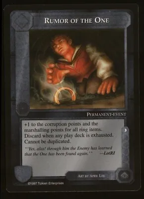 Rumor Of The One The Lidless Eye Middle Earth CCG MECCG NM Tracked! • $4.99