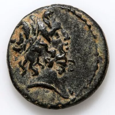 Ancient Greek Coin AE Pergamon Mysia 200-30 BC Asklepios Head Serpent-entwi • $55.99