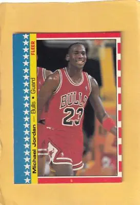 1987-88 Fleer Stickers #2 Michael Jordan Chicago Bulls NM Near Mint #28261 • $119.99