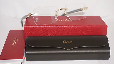 CARTIER New Eyeglasses Tiffany Green Rimless Gold CT00453O 005 56 19 145 • $2235.99