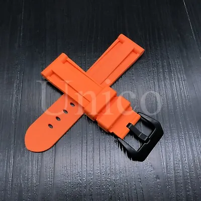 22 24 26 MM Orange Rubber Silicone Watch Band Strap Black Buckle Fits For Timex • $16.99