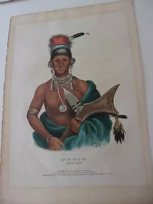 Rare McKenney And Hall FOLIO Portrait Print 1838: AP-PA-NOO-SE. A Saukie Chief • $699.99