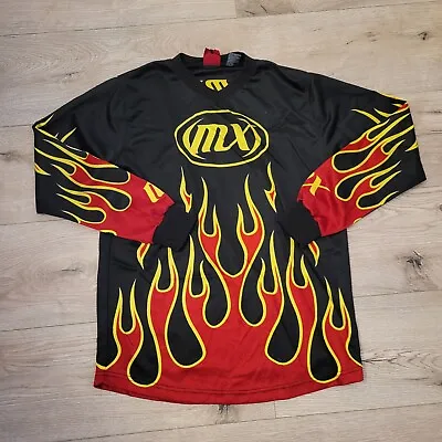 MX Motocross Flame Jersey Long Sleeve M/12 Youth Racing Shirt • $54.99