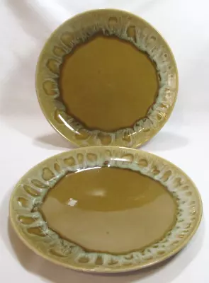 Canonsburg Pottery USA Vintage BUTTERSCOTCH Two (2) Dinner Plates 1 GC • $12