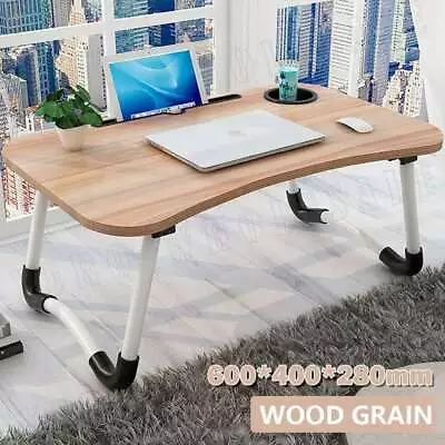 Laptop Stand Table Foldable Desk Computer Study Bed Adjustable Portable Cup Slot • $15.95