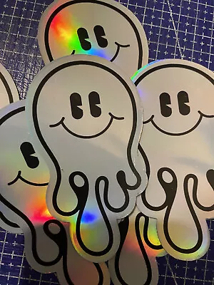 £2.25 • Buy HOLOGRAPHIC Oldskool Rave Acid  Psychedelic | Sticker |  Vinyl Decal |  | Laptop