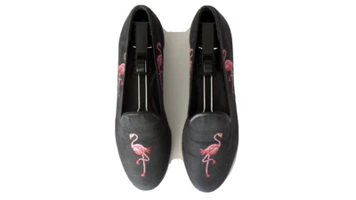 $199.99 • Buy NEW & SO CUTE! Women's $350 ZALO Black  PINK FLAMINGO  Slippers Loafers Shoes 7