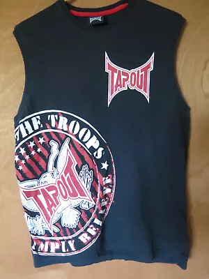 TAPOUT Simply Believe Fight For The Troops Black Vest Top T Shirt Size Medium • £12.99