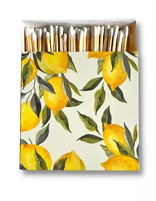 Curator Home Luxury Long Safety Matches I Lemons Design Square Match • £8.49