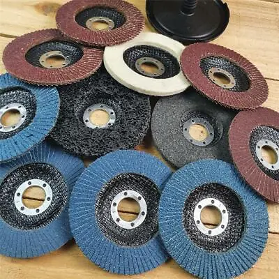 £16.63 • Buy Sanding & Polishing Kit 115mm 4-1/2  Angle Grinder Flap Discs Felt Polycarbide