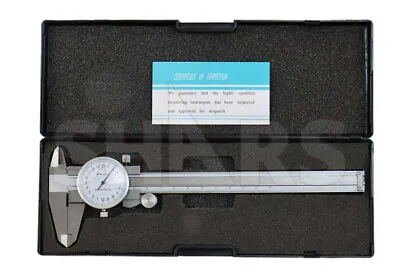 Shock Proof 150/.02mm Metric Dial Caliper Stainless 4 Way + Inspection Report P} • $29.95