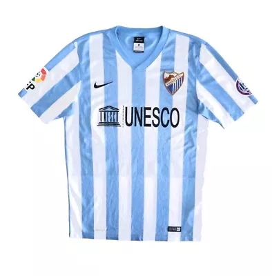 MALAGA CF 2014/15 NIKE Home Football Shirt S Mens Classic Soccer Jersey Spain • $40.45