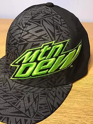 Mountain Dew Embroidered Logo Black Gray Green 2011 SnapBack Adjustable Hat • $22.22