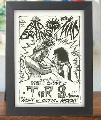 $12.99 • Buy Bad Brains Meet The Mad Tier 3 Punk Concert Music Mini Poster 5 X 7 Inch Print  