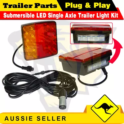 $71.99 • Buy 2 X18 LED Submersible Single Axle Trailer Light Kit，Plug & Play, Water Proof 12V