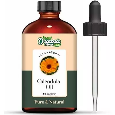 Organic Zing Calendula 100% Pure & Natural Carrier Oil - {118ml/3.99Fl Oz} • £15.59