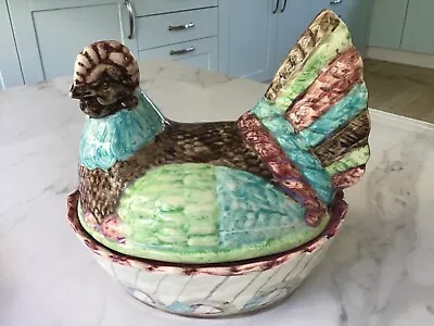 Ceramic Chicken Hen Nest Egg Holder Kitchen Storage Basket - VGC • £15