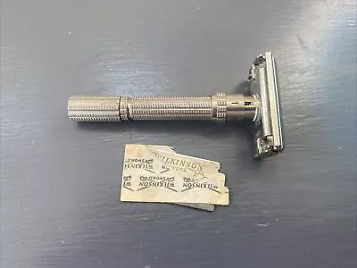 Vtg  Gillette 9 Position Top Dial Adjustable Razor + NOS Wilkinson Sword Blade • $49.95