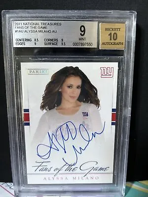 $499.99 • Buy 2011 National Treasures Fans Of The Game On Card Auto Alyssa Milano Bgs 9 Mint