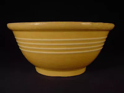 RARE 1800s AMERICAN McCOY 8 INCH 4 WHITE BAND BOWL YELLOW WARE • $150