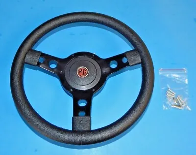 New 13  Black Leather Steering Wheel & Adaptor MG Midget 1970-77 & MGB 1970-76  • $154.95