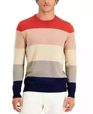 Club Room Men's Lightweight Cotton Pullover Sweater Multicolor Stripe Large L • $8.99