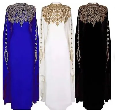 SALE New Moroccan Dubai Kaftans Farasha Abaya Dress Very Fancy Long Gown MS 24 • $51.59