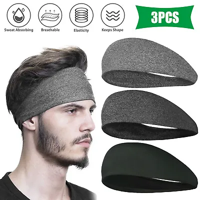 3PCS Men Women Sports Headband Anti-Sweat Band Running Yoga Stretch Head Bands • $8.98