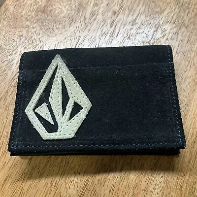 Volcom Men’s Bi-Fold Black Leather Suede Card ID Wallet Magnetic • $29.99