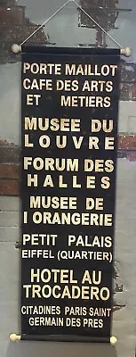 Vintage PARIS FRANCE Train Bus Destination Banner SCROLL ROLL Sign Eiffel Tower • $20