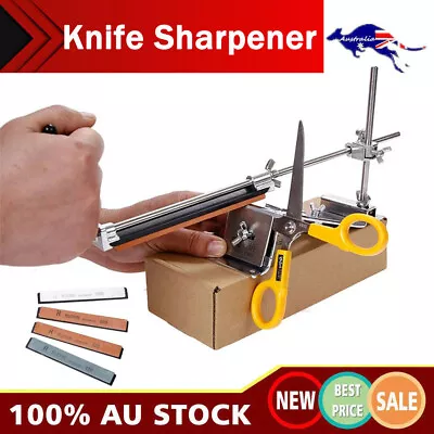 AU Fixed Angle Knife Sharpener Whetstone Kitchen Supplies With 4 Grinding Stones • $32.89